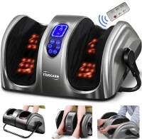 TISSCARE FSA/HSA Eligible Shiatsu Foot Massager with Heat (Gray) – Relief for Neuropathy, Plantar Fasciitis & Leg Pain – Remote Controlled Foot/Calf/Ankle Therapy, Gifts for Her & Him(m-1)