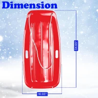 Slippery Racer Downhill Sprinter Flexible Kids & Toddler Toboggan Sled — Blue, Cold-Resistant with Pull Rope and Handles(m-3)