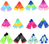 Kids Short Swim Fins by Fanwill — Soft, Comfortable Flippers for Lap Workouts and Swim Training (Boys & Girls, Beginners)(m-6)