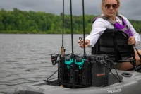 YakAttack BlackPak Pro 13"" x 13"" Fishing Crate (Black) with 3 Rod Holders | Compact Kayak Tackle Box & Gear Organizer | Lightweight, Robust & Customizable Marine Accessory | Made in USA(m-7)