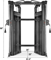 XMARK Functional Trainer with Dual 230 lb Weight Stacks, All-in-One Cable Crossover & Pulley System for Full-Body Strength Training (90"" Frame)(m-6)
