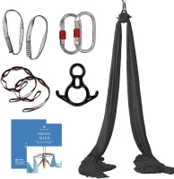 9-Yard Aerial Silks Starter Kit – Durable Tricot Aerial Yoga Hammock with Hardware & Guide, Aerial Swing for Acrobatic Flying Yoga & All Levels (Rigging Point up to 13 ft)(m-1)