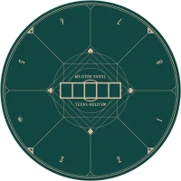 YUZPKRSI 47-Inch Round Poker Mat — Green & Gold Casino-Style Table Top, Durable Sewn Edges, Portable Rubber Poker Surface with Carrying Bag(m-1)