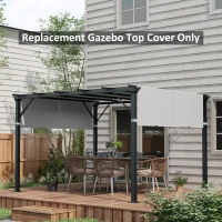 Outsunny 2 Pcs Pergola Replacement Canopy, UV Protection Pergola Shade Cover, Easy to Install, for 10 x 10ft Pergola, Light Gray(m-2)