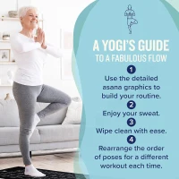 NewMe Fitness Large Yoga Mat for Women & Men — 68"" x 24"" x 5mm, Non-Slip with 70 Printed Yoga Poses for Pilates, Workout & Stretching(m-6)