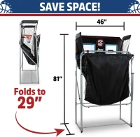 Pop-A-Shot Dual Shot Sport — Foldable Home Arcade Basketball Game with Paddle Scoring, 10 Game Modes, 4 Balls(m-5)