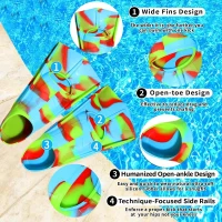 Short Kids Swim Fins — Soft Flippers for Lap Training, Children & Beginner Swimmers(m-2)