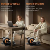 UMAY Under-Desk Elliptical — Electric Seated Leg Exerciser with Remote, Mute Function, 12 Speeds & Auto/Manual Modes — Quiet Portable Rehab Machine for Seniors(m-7)