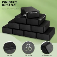 20-Pack EVA Foam Yoga Blocks – Lightweight Non-Slip Support Bricks for Pilates, Stretching and Meditation (Black)(m-4)