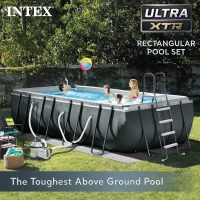 Intex Ultra XTR Rectangular Frame Pool Set — 18' x 9' x 52"" with Pump (45-Inch Deep)(m-3)