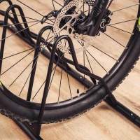 CyclingDeal Floor Bike Rack for Up to 6 Bikes — Indoor Garage Stand with Tire Grooves, Dual Holding Plates & Adjustable Spacing(m-5)