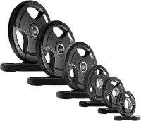 RitFit Olympic Rubber Grip Plates for 2-Inch Barbells — 245 lb Complete Set (Assorted Plates)(m-1)