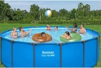 Bestway Steel Pro MAX 15' x 48"" Round Metal Frame Above-Ground Backyard Pool for Families (Pool Only)(m-6)