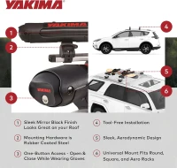 YAKIMA FatCat EVO 4 Roof Rack - Holds 4 Pairs of Skis or 2 Snowboards, Universal Mount with Expandable DoubleJoint Hinge and Integrated SKS Locks(m-4)