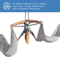 Beginner to Pro Aerial Silks Kit – 9 Yards Tricot Aerial Yoga Swing with Rigging Set & Manual, Durable for Flying Yoga and Acrobatics (Rigging Point up to 13 ft)(m-2)