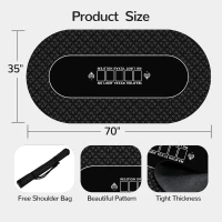 Waterproof 70 x 35 Inch Texas Hold'em Poker Mat — Premium Smooth Surface, Noise Reduction, Slip-Resistant Backing, Metal-Zip Tote(m-5)