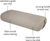 Hugger Mugger Standard Yoga Bolster — Firm, Supportive, EcoVinyl Cover, Handmade(m-9)