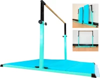 MARFULA Portable Kids Gymnastics Bar Set – 5 ft Crossbar, 4 ft Internal Width, 36""–60"" Height Adjustment, Foldable for Home & Club(m-1)
