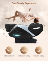 RELX 2025 Full-Body Massage Chair – 15-Mode Zero Gravity SL-Track Shiatsu Recliner with Built-In Heat, Airbag Body Scan, Deep Yoga Stretch, Calfrest Extension & AI Control (Black)(m-6)