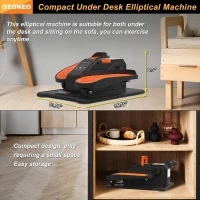 Under-Desk Electric Elliptical for Seniors, Quiet Portable Seated Pedal Exerciser with Remote, Manual & Auto Modes, 12 Speeds(m-2)