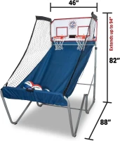 Pop-A-Shot Home Dual Shot Arcade Basketball Game — Sensor Scoring, 16 Modes, 7 Balls, Foldable(m-2)