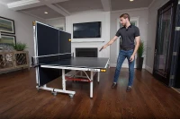 JOOLA Rally TL Professional Indoor Ping Pong Table (9'x5') w/ Quick-Clamp Net & Post — Tournament Quality, Fast Assembly, Playback Mode(m-9)