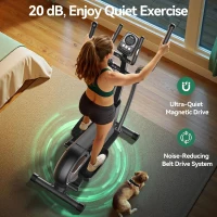 Niceday Home Magnetic Elliptical Trainer — 15.5–19 in Stride, 16 Resistance Levels, 400 lb Capacity, Kinomap Compatible(m-5)