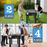SereneLife 48"" Full-Size Foosball Table — Competition-Style with 2 Balls & Dual Fold-Out Cup Holders for Home Arcade(m-6)