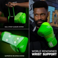 Hayabusa T3 Gloves — Unisex Boxing Gloves with Dual-X Hook & Loop Closure, Splinted Wrist Support, 5-Layer Knuckle Foam(m-4)