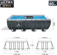 Intex Ultra XTR Rectangular Frame Pool Set — 18' x 9' x 52"" with Pump (45-Inch Deep)(m-2)