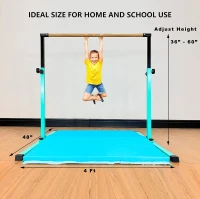 MARFULA Portable Kids Gymnastics Bar Set – 5 ft Crossbar, 4 ft Internal Width, 36""–60"" Height Adjustment, Foldable for Home & Club(m-2)