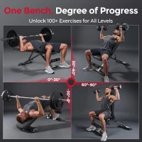 FLYBIRD FB800 Adjustable Weight Bench - ASTM-Certified 800 lb Foldable FID Bench with 30"" Extended Backrest(m-3)