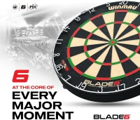 WINMAU Blade 6 Dartboard Bundle – Sixth Generation Professional PDC-Approved Board with Rota-Lock & High-Performance Wiring(m-2)