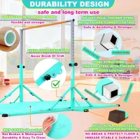 Marfula Portable Gymnastics Kip Bar for Children & Teenagers (Ages 3-25) - 5Ft/8Ft Base Length, 4Ft Width, 5Ft Adjustable - Club & Home Training(m-4)