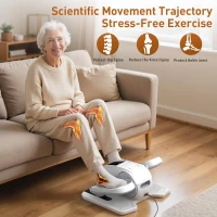 Under-Desk Elliptical Exercise Machine — 12-Speed Seated Foot Pedal Trainer with Auto/Manual Modes, Portable Electric Ellipse for Seniors (As Seen on TV)(m-2)