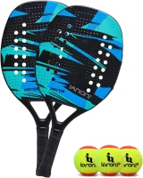 Beach Tennis Paddle – 100% Carbon Fiber Frame with EVA Memory Foam Core, Lightweight (330g) Power Racket with Enhanced Grip(m-1)