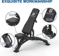 MAJOR FITNESS Adjustable Weight Bench — 1300 lb Capacity, 36 Positions for Home & Garage Strength Training(m-2)