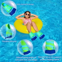 Youth Swim Fins – Short Comfortable Flippers for Lap Swimming and Training, Girls Boys Beginners(m-3)