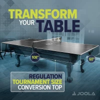 JOOLA Conversion Ping Pong Top with Net Set for Billiard & Pool Tables — Regulation 9x5 ft Top with Protective Foam and Optional Steel Frame(m-2)