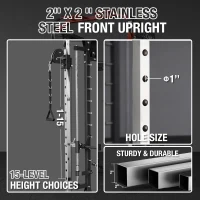 Mikolo M4 Smith Machine - 2200 lb Capacity Squat Rack with Lat Pulldown & Cable Crossover System, Complete Home Gym with Leg Hold-Down Attachment(m-4)