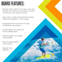 ZUP You Got This 260 Board & Handle — 51.7"" x 23.8"" x 4.6"" EVA-Padded Multi-Purpose Wake/Wakesurf/Kneeboard(m-6)