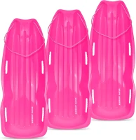 Slippery Racer Downhill Xtreme Flexible Plastic Toboggan Sled for Adults & Kids — Fits Up to 2 Riders with Pull Rope and Handles(m-1)