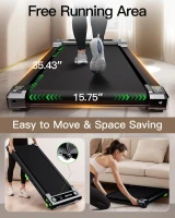 Akluer Incline Walking Pad — 2.5 HP Under-Desk Compact Treadmill with Remote & LED Display(m-5)