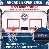 Pop-A-Shot Home Dual Shot Arcade Basketball Game — Sensor Scoring, 16 Modes, 7 Balls, Foldable(m-5)