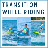 ZUP Coast All-in-One Kids Training Board — Wakeboard, Kneeboard & Water Skis with Tow Rope and StartZUP Handle(m-4)