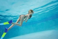 Children's Short Swim Fins – Comfortable Flippers for Lap Training, Beginners, Boys & Girls(m-5)