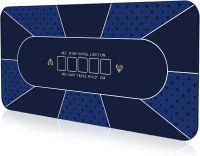 YUZPKRSI 94 x 47 Inch Poker Mat with Reinforced Sewn Edges - 10 Player Texas Hold'em Rubber Table Top, Foldable Portable Topper with Carry Bag for Poker & Blackjack(m-1)