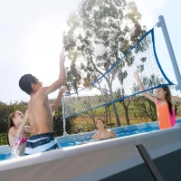 Intex 26367EH XTR Frame Rectangular Pool 24ft x 12ft x 52in with Krystal Clear Sand Filter, Removable Ladder, Cover and Ground Cloth – Large Above-Ground Backyard Pool(m-8)