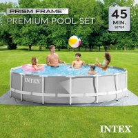 Intex Prism Frame Premium Above-Ground Pool 14ft x 42in with 1000 GPH Cartridge Filter Pump – SuperTough Puncture-Resistant, Rust-Resistant, 3357 Gallon Capacity(m-3)