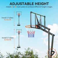 Soozier 4.1-8.5ft Adjustable Basketball Hoop with 33" Shatterproof Board, 18" Rim, Wheels and Fillable Base, for Teens Adults(m-4)